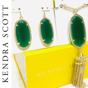 🔥SOLD🔥Kendra Scott Emerald Green Cat’s Eye Set